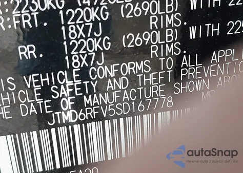 2025 Toyota Rav4 Hybrid Limited from USA, damaged, VIN JTMD6RFV5SD167778